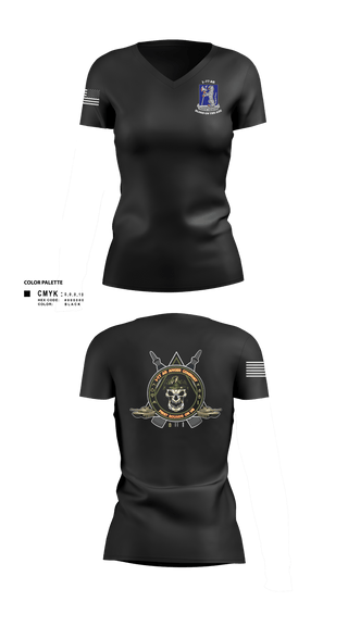 Womens Short Sleeve Vneck Shirt, 1-77 AR A Co., Army, Teamtime, Team time, sublimation, custom sports apparel, team uniforms, spirit wear, spiritwear, sports uniforms, custom shirts, team store, custom team store, fundraiser sports, apparel fundraiser