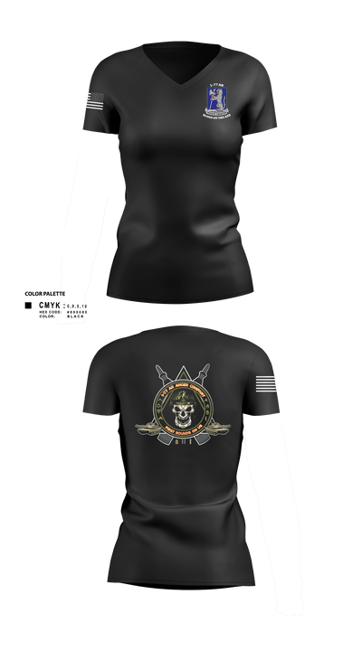 1-77 AR A Co. 43528824 Women's Short Sleeve V-neck Shirt - 105