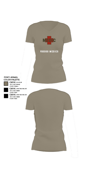 Women's Short Sleeve Vneck Shirt, Voodoo Medics, National Guard, Teamtime, Team time, sublimation, custom sports apparel, team uniforms, spirit wear, spiritwear, sports uniforms, custom shirts, team store, custom team store, fundraiser sports, apparel fundraiser