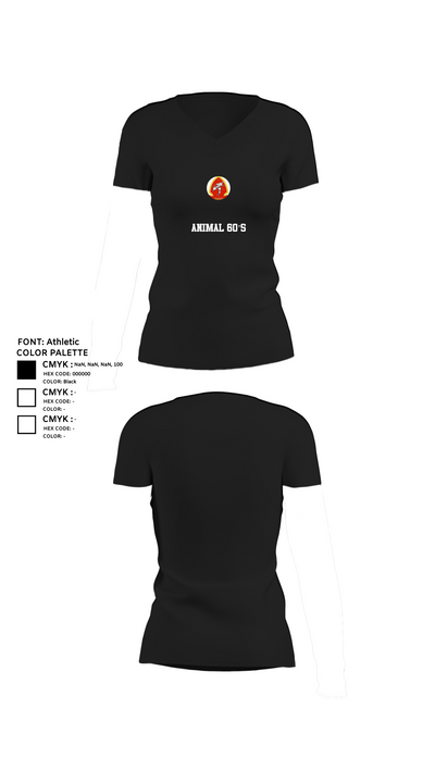 Animal 60’s 54802891 Women's Short Sleeve V-neck Shirt - 24