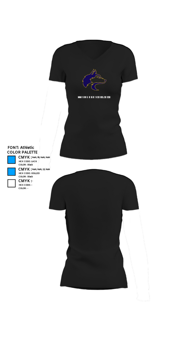 Womens Short Sleeve Vneck Shirt, Marsing High School Cheer, Cheer, Teamtime, Team time, sublimation, custom sports apparel, team uniforms, spirit wear, spiritwear, sports uniforms, custom shirts, team store, custom team store, fundraiser sports, apparel fundraiser