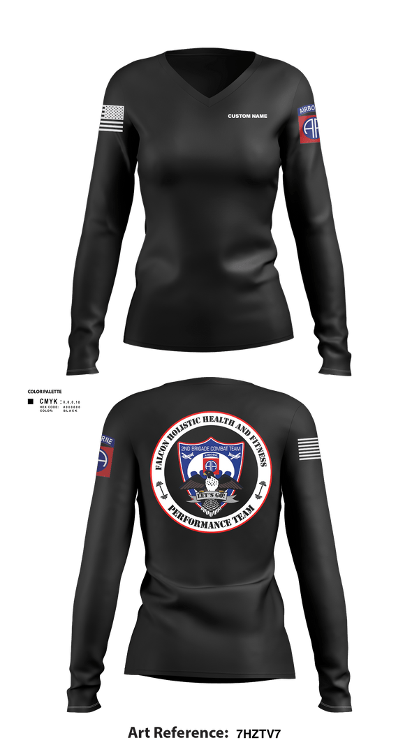 Womens Long Sleeve Vneck Shirt, 2BCT H2F, Army, Teamtime, Team time, sublimation, custom sports apparel, team uniforms, spirit wear, spiritwear, sports uniforms, custom shirts, team store, custom team store, fundraiser sports, apparel fundraiser