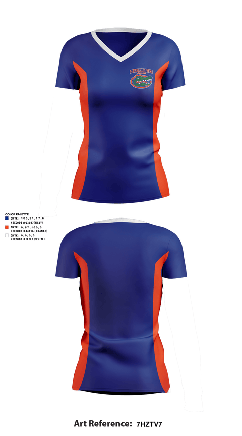 Womens Short Sleeve Vneck Shirt, Delhi Charter School Cheer, Cheer, Teamtime, Team time, sublimation, custom sports apparel, team uniforms, spirit wear, spiritwear, sports uniforms, custom shirts, team store, custom team store, fundraiser sports, apparel fundraiser