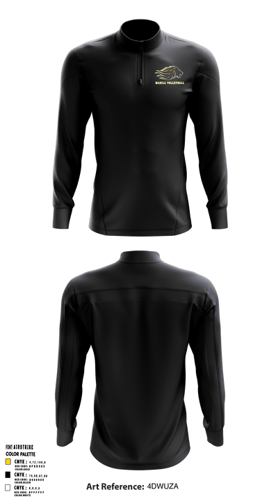 Manila Middle School Volleyball 11033273 Quarter Zip Jacket - 3
