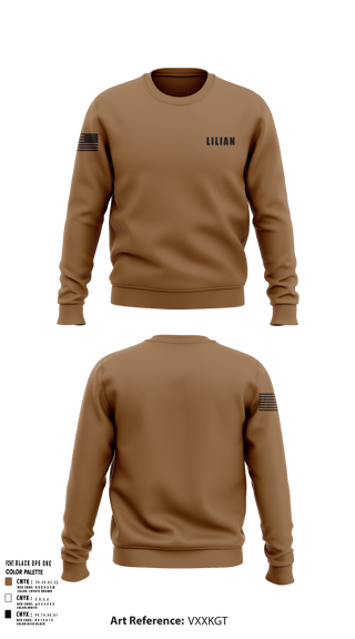 Crew Neck Sweatshirt, LILIAN, Army, Teamtime, Team time, sublimation, custom sports apparel, team uniforms, spirit wear, spiritwear, sports uniforms, custom shirts, team store, custom team store, fundraiser sports, apparel fundraiser