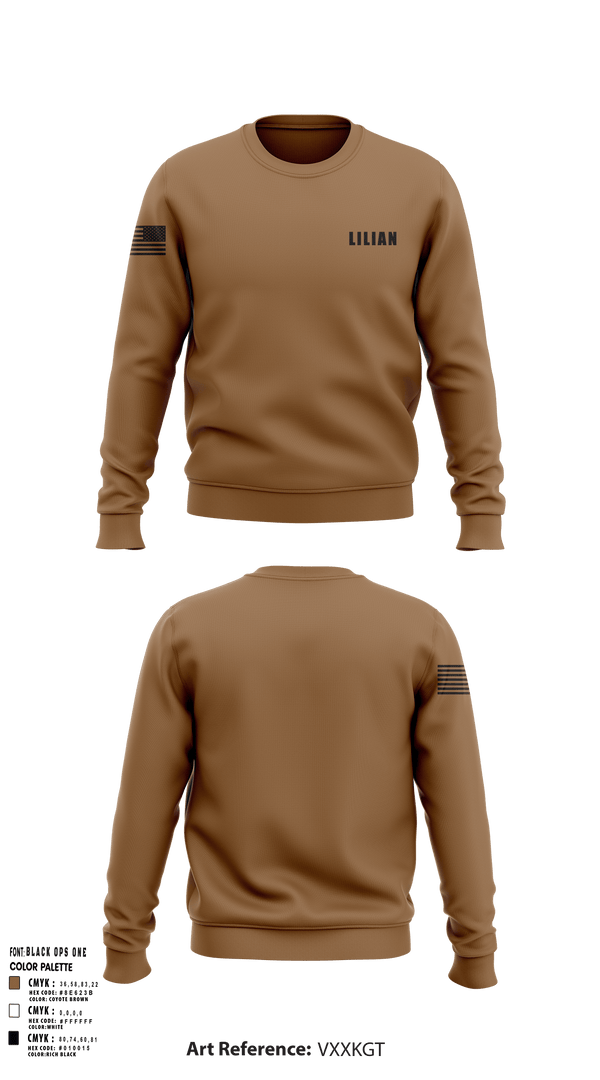Crew Neck Sweatshirt, LILIAN, Army, Teamtime, Team time, sublimation, custom sports apparel, team uniforms, spirit wear, spiritwear, sports uniforms, custom shirts, team store, custom team store, fundraiser sports, apparel fundraiser
