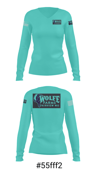 Women's Long Sleeve Vneck Shirt, Wolfe FarmsWolfe Farms, , Teamtime, Team time, sublimation, custom sports apparel, team uniforms, spirit wear, spiritwear, sports uniforms, custom shirts, team store, custom team store, fundraiser sports, apparel fundraiser