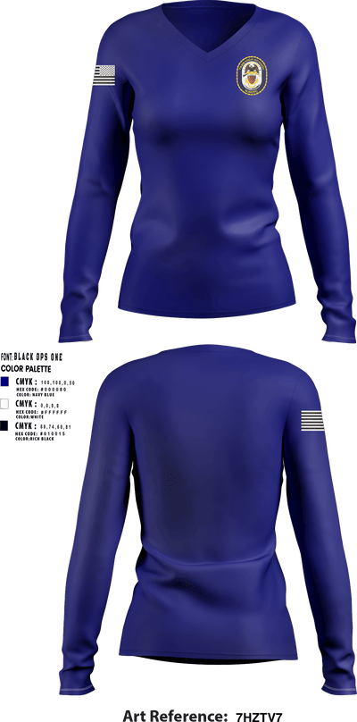 Tabb NJROTC 42524039 Women's Long Sleeve V-neck Shirt - 5