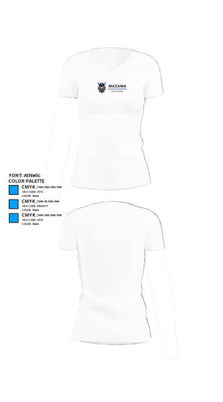 Womens Short Sleeve Vneck Shirt, Mazama High School Golf, Golf, Teamtime, Team time, sublimation, custom sports apparel, team uniforms, spirit wear, spiritwear, sports uniforms, custom shirts, team store, custom team store, fundraiser sports, apparel fundraiser