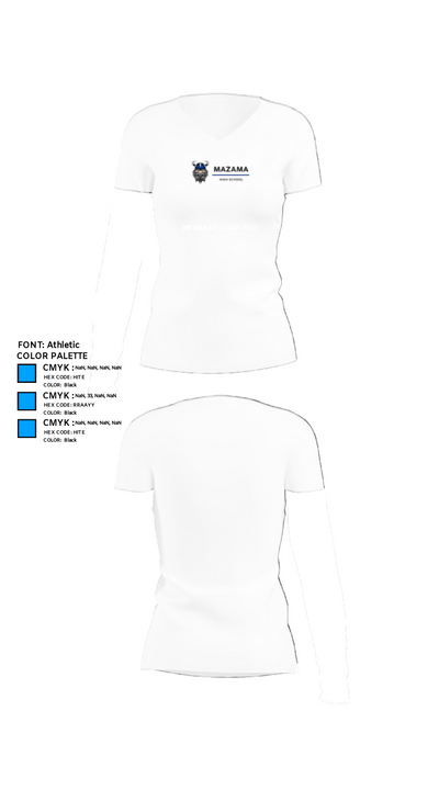 Mazama High School Golf 76673672 Women's Short Sleeve V-neck Shirt - 18