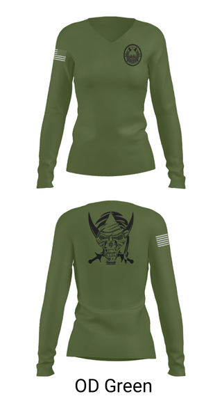 Women's Long Sleeve Vneck Shirt, , Army, Teamtime, Team time, sublimation, custom sports apparel, team uniforms, spirit wear, spiritwear, sports uniforms, custom shirts, team store, custom team store, fundraiser sports, apparel fundraiser