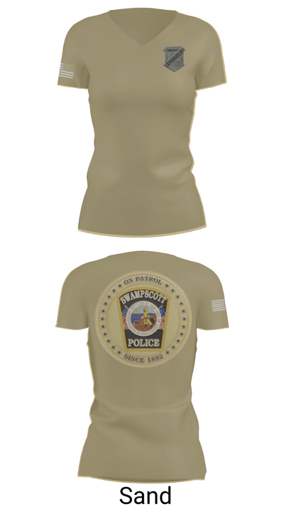 Swampscott Police 55581807 Women's Short Sleeve V-neck Shirt - 84