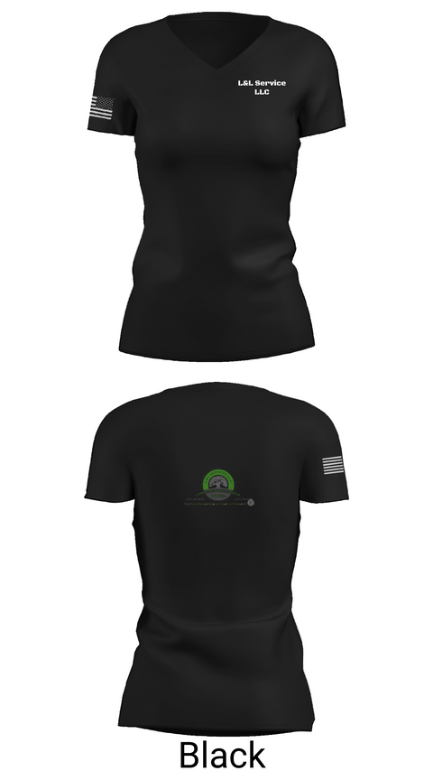 Womens Short Sleeve Vneck Shirt, L&L Service LLC, , Teamtime, Team time, sublimation, custom sports apparel, team uniforms, spirit wear, spiritwear, sports uniforms, custom shirts, team store, custom team store, fundraiser sports, apparel fundraiser