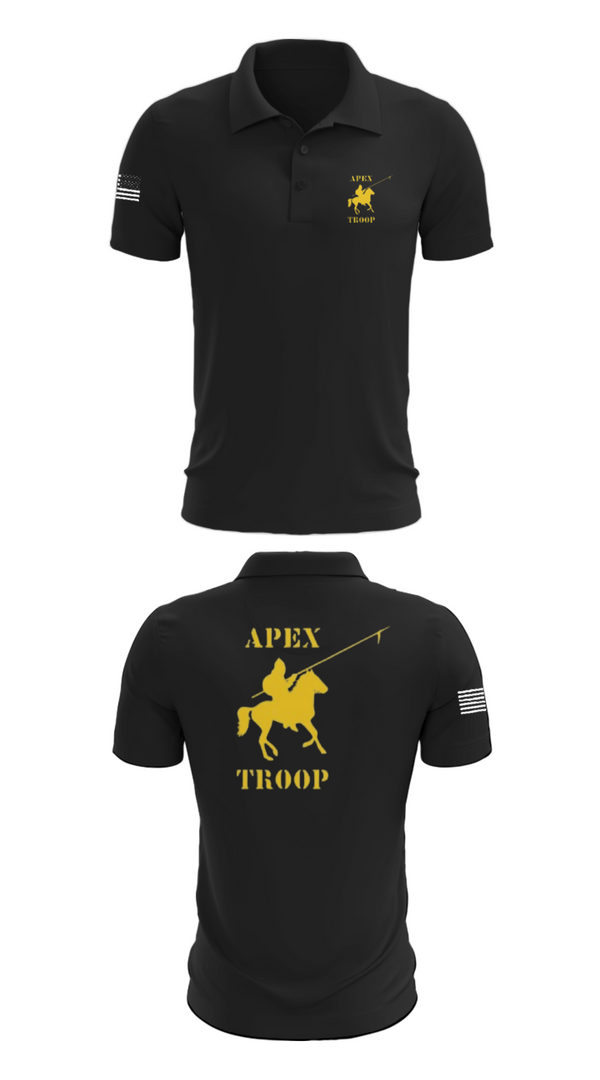 Short Sleeve Performance Polo, Alpha Troop, 1-221 CAV, National Guard, Teamtime, Team time, sublimation, custom sports apparel, team uniforms, spirit wear, spiritwear, sports uniforms, custom shirts, team store, custom team store, fundraiser sports, apparel fundraiser