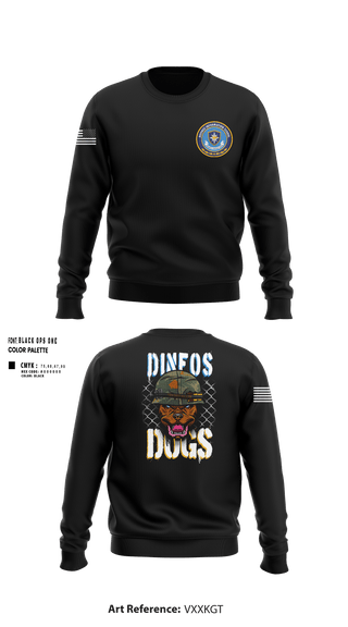 Crew Neck Sweatshirt, DINFOS, Army, Teamtime, Team time, sublimation, custom sports apparel, team uniforms, spirit wear, spiritwear, sports uniforms, custom shirts, team store, custom team store, fundraiser sports, apparel fundraiser