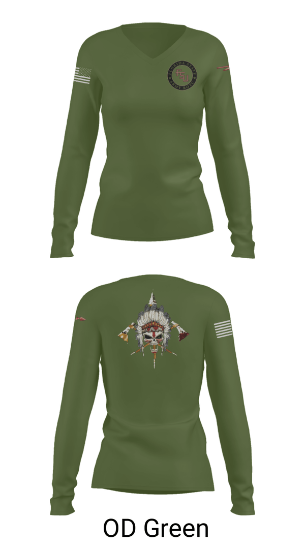 Women's Long Sleeve Vneck Shirt, Seminole Battalion, Army, Teamtime, Team time, sublimation, custom sports apparel, team uniforms, spirit wear, spiritwear, sports uniforms, custom shirts, team store, custom team store, fundraiser sports, apparel fundraiser