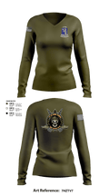 1-77 AR A Co. 43528824 Women's Long Sleeve V-neck Shirt - 104
