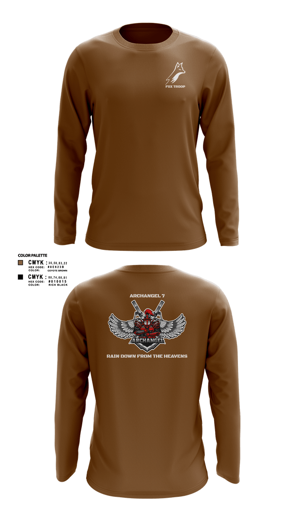 Long Sleeve Performance Shirt, Fox troop, Army, Teamtime, Team time, sublimation, custom sports apparel, team uniforms, spirit wear, spiritwear, sports uniforms, custom shirts, team store, custom team store, fundraiser sports, apparel fundraiser