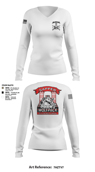 Womens Long Sleeve Vneck Shirt, 95TH CEC-I, Army, Teamtime, Team time, sublimation, custom sports apparel, team uniforms, spirit wear, spiritwear, sports uniforms, custom shirts, team store, custom team store, fundraiser sports, apparel fundraiser