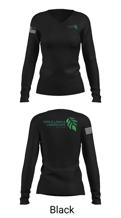Moils Lawn and landscape 2540388 Women's Long Sleeve V-neck Shirt - 35
