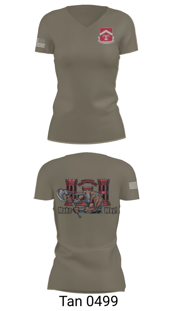 Womens Short Sleeve Vneck Shirt, 937th CEC-A, 40th BEB, Army, Teamtime, Team time, sublimation, custom sports apparel, team uniforms, spirit wear, spiritwear, sports uniforms, custom shirts, team store, custom team store, fundraiser sports, apparel fundraiser