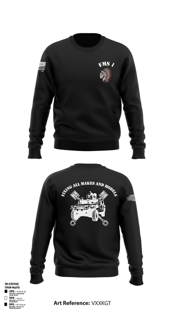Crew Neck Sweatshirt, FMS 1, OKARNG, , Teamtime, Team time, sublimation, custom sports apparel, team uniforms, spirit wear, spiritwear, sports uniforms, custom shirts, team store, custom team store, fundraiser sports, apparel fundraiser
