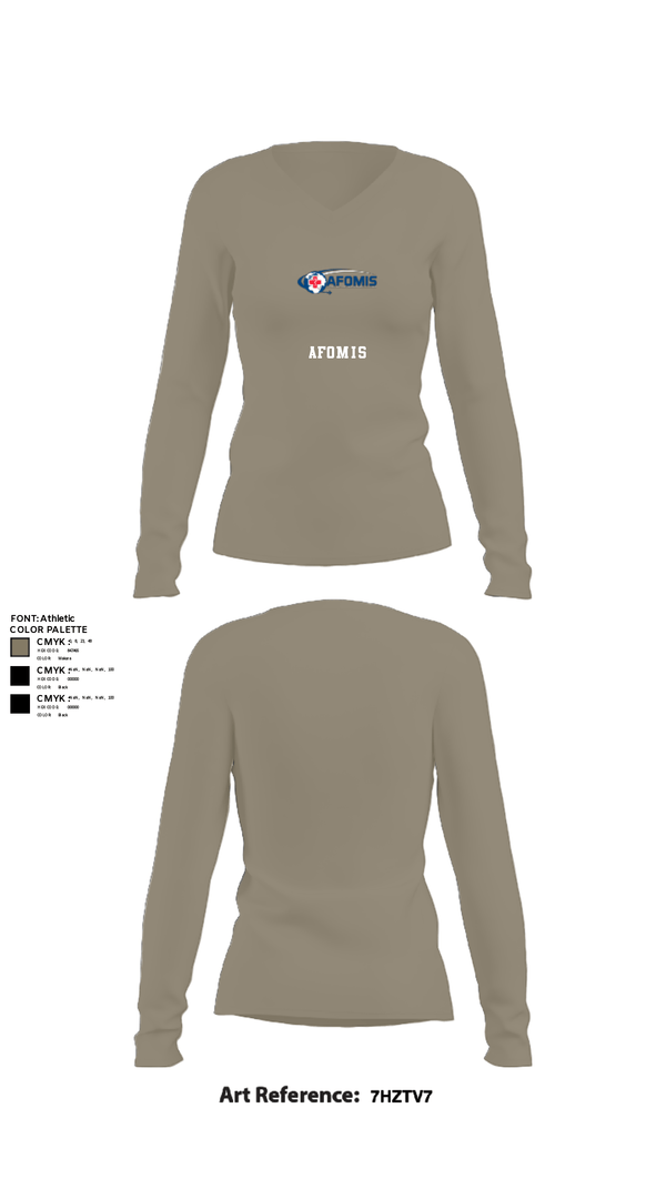 Women's Long Sleeve Vneck Shirt, AFOMIS, Air Force, Teamtime, Team time, sublimation, custom sports apparel, team uniforms, spirit wear, spiritwear, sports uniforms, custom shirts, team store, custom team store, fundraiser sports, apparel fundraiser