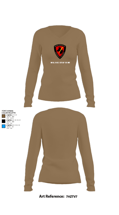 Naval Base Kitsap K9 Unit 4831099 Women's Long Sleeve V-neck Shirt - 2