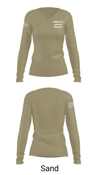 Womens Long Sleeve Vneck Shirt 1, Robert's patrol Service, Police, Teamtime, Team time, sublimation, custom sports apparel, team uniforms, spirit wear, spiritwear, sports uniforms, custom shirts, team store, custom team store, fundraiser sports, apparel fundraiser