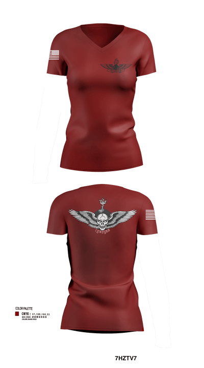 USS AMERICA 73991859 Women's Short Sleeve V-neck Shirt - 133