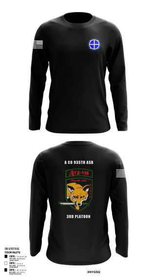 Long Sleeve Performance Shirt, A co 935th ASB 3rd Platoon, National Guard, Teamtime, Team time, sublimation, custom sports apparel, team uniforms, spirit wear, spiritwear, sports uniforms, custom shirts, team store, custom team store, fundraiser sports, apparel fundraiser