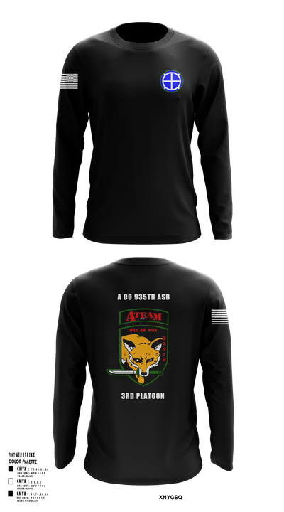 A co 935th ASB 3rd Platoon 87563624 Long Sleeve Performance Shirt - 130