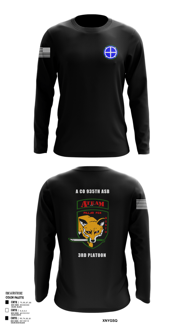 Long Sleeve Performance Shirt, A co 935th ASB 3rd Platoon, National Guard, Teamtime, Team time, sublimation, custom sports apparel, team uniforms, spirit wear, spiritwear, sports uniforms, custom shirts, team store, custom team store, fundraiser sports, apparel fundraiser