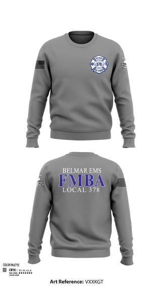 Crew Neck Sweatshirt, Belmar FMBA, Fire Department, Teamtime, Team time, sublimation, custom sports apparel, team uniforms, spirit wear, spiritwear, sports uniforms, custom shirts, team store, custom team store, fundraiser sports, apparel fundraiser