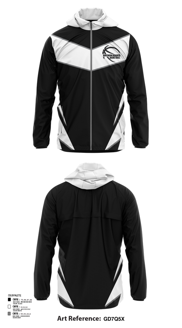 Windbreaker, Northern Heights High School Basketball, Men's Basketball, Teamtime, Team time, sublimation, custom sports apparel, team uniforms, spirit wear, spiritwear, sports uniforms, custom shirts, team store, custom team store, fundraiser sports, apparel fundraiser