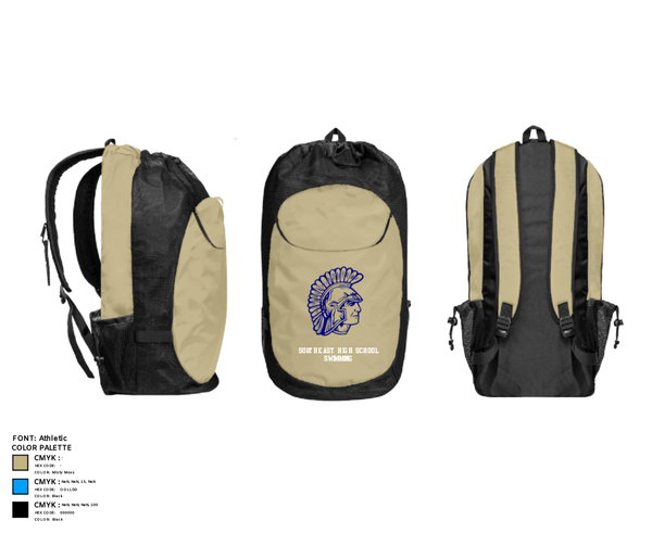 Gear Bag, Southeast High School Swimming, Swimming, Teamtime, Team time, sublimation, custom sports apparel, team uniforms, spirit wear, spiritwear, sports uniforms, custom shirts, team store, custom team store, fundraiser sports, apparel fundraiser