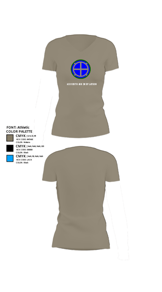 Womens Short Sleeve Vneck Shirt, A co 935th ASB 3rd Platoon, National Guard, Teamtime, Team time, sublimation, custom sports apparel, team uniforms, spirit wear, spiritwear, sports uniforms, custom shirts, team store, custom team store, fundraiser sports, apparel fundraiser