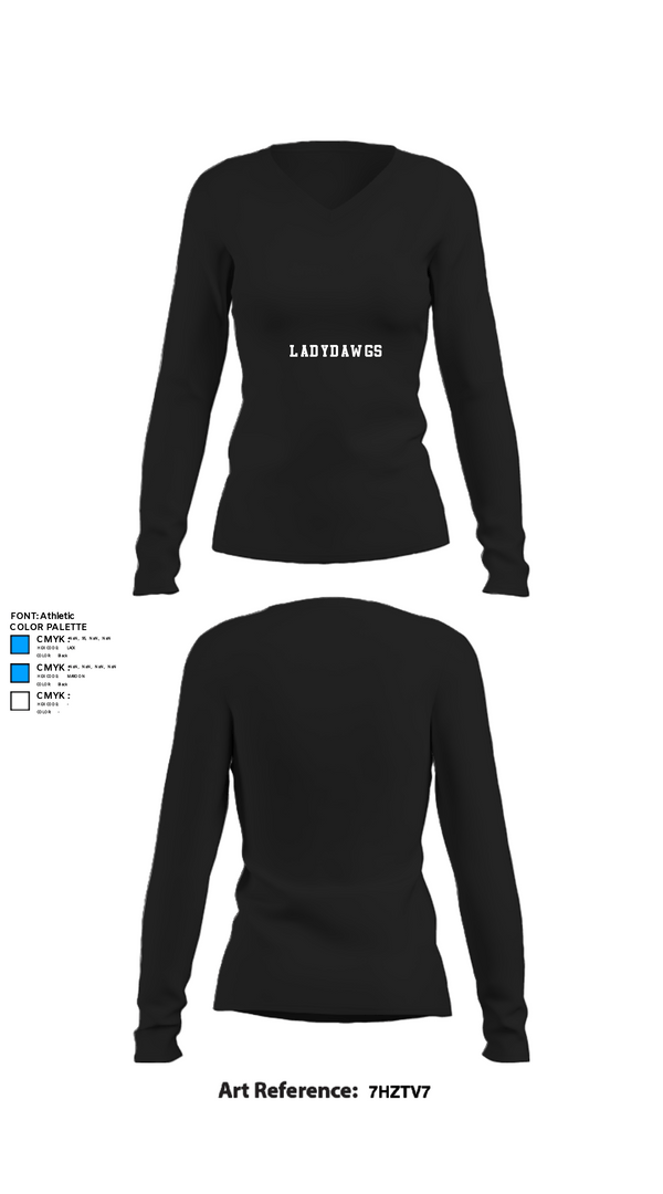 Women's Long Sleeve Vneck Shirt, LadyDawgs, Women's Soccer, Teamtime, Team time, sublimation, custom sports apparel, team uniforms, spirit wear, spiritwear, sports uniforms, custom shirts, team store, custom team store, fundraiser sports, apparel fundraiser
