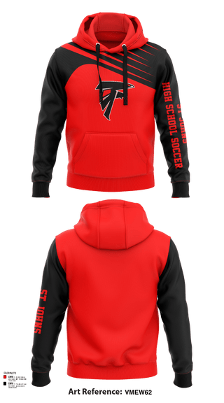 Hoodie, St Johns High School Soccer, Men's Soccer, Teamtime, Team time, sublimation, custom sports apparel, team uniforms, spirit wear, spiritwear, sports uniforms, custom shirts, team store, custom team store, fundraiser sports, apparel fundraiser