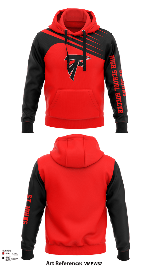 Hoodie, St Johns High School Soccer, Men's Soccer, Teamtime, Team time, sublimation, custom sports apparel, team uniforms, spirit wear, spiritwear, sports uniforms, custom shirts, team store, custom team store, fundraiser sports, apparel fundraiser