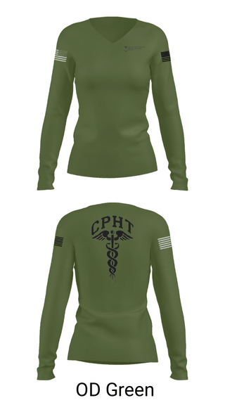 Women's Long Sleeve Vneck Shirt, ATAMMC Pharmacy, Army, Teamtime, Team time, sublimation, custom sports apparel, team uniforms, spirit wear, spiritwear, sports uniforms, custom shirts, team store, custom team store, fundraiser sports, apparel fundraiser