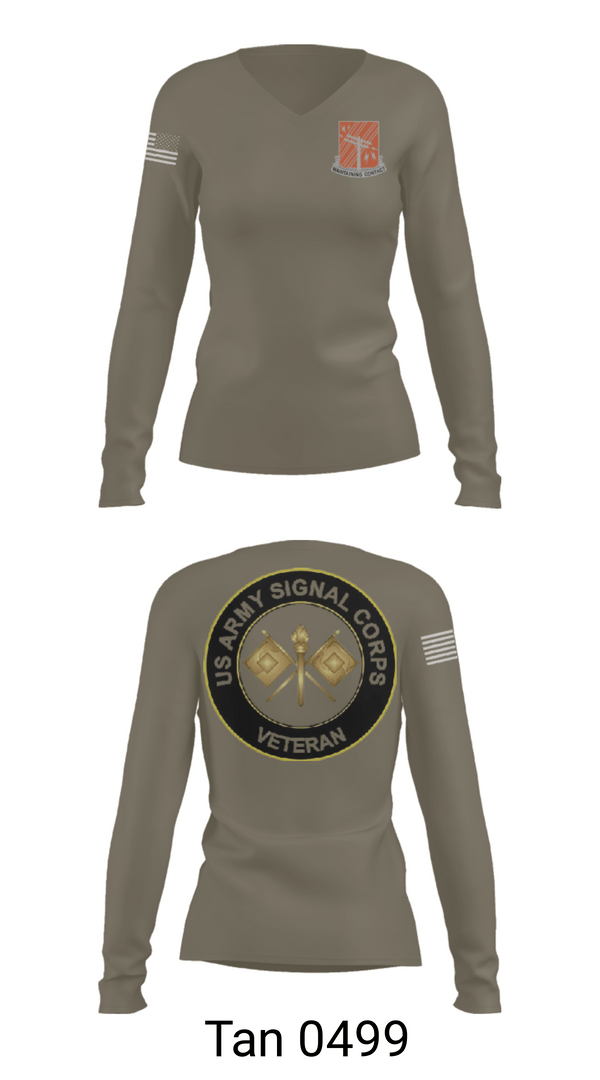 Women's Long Sleeve Vneck Shirt, 440th Signal Brigade, , Teamtime, Team time, sublimation, custom sports apparel, team uniforms, spirit wear, spiritwear, sports uniforms, custom shirts, team store, custom team store, fundraiser sports, apparel fundraiser