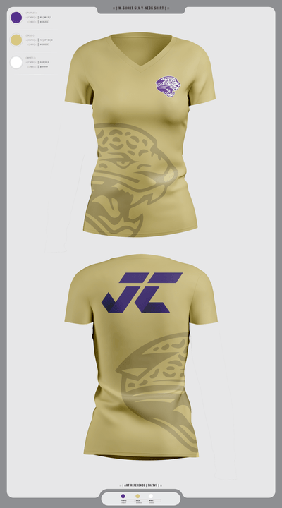 Jacksonville College Cross Country 48639105 Women's Short Sleeve V-neck Shirt - 2