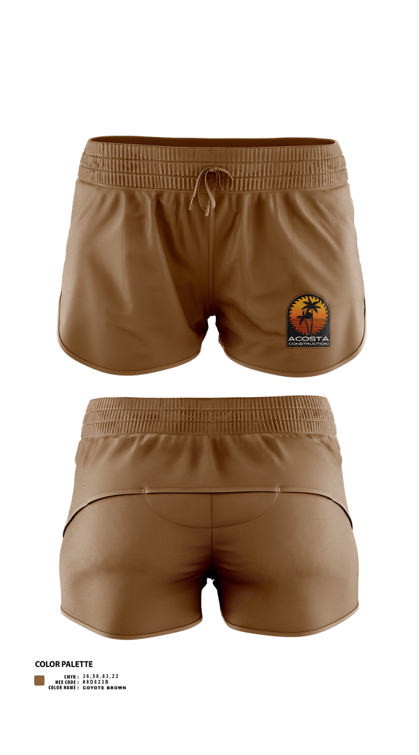 Womens Shorts, Acosta Construction Services, , Teamtime, Team time, sublimation, custom sports apparel, team uniforms, spirit wear, spiritwear, sports uniforms, custom shirts, team store, custom team store, fundraiser sports, apparel fundraiser