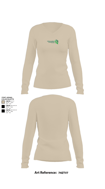Moils Lawn and landscape 2540388 Women's Long Sleeve V-neck Shirt - 15