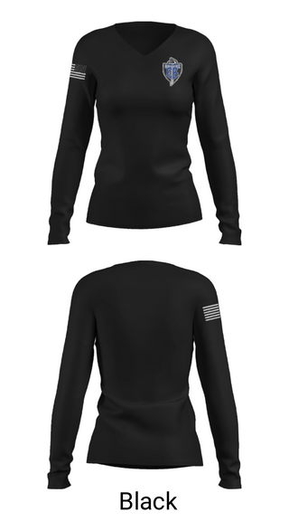 Womens Long Sleeve Vneck Shirt, East Burke Middle School Cheer, Cheer, Teamtime, Team time, sublimation, custom sports apparel, team uniforms, spirit wear, spiritwear, sports uniforms, custom shirts, team store, custom team store, fundraiser sports, apparel fundraiser