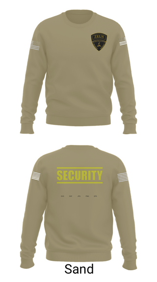 Crew Neck Sweatshirt, Zeus Protections, Police, Teamtime, Team time, sublimation, custom sports apparel, team uniforms, spirit wear, spiritwear, sports uniforms, custom shirts, team store, custom team store, fundraiser sports, apparel fundraiser