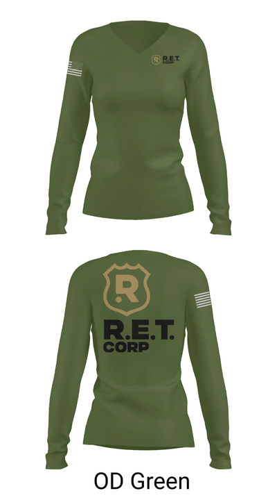 RET CORP 33326250 Women's Long Sleeve V-neck Shirt - 54