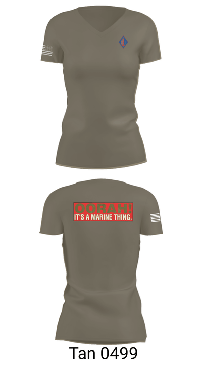 1st Marine Regiment 32808075 Women's Short Sleeve V-neck Shirt - 49