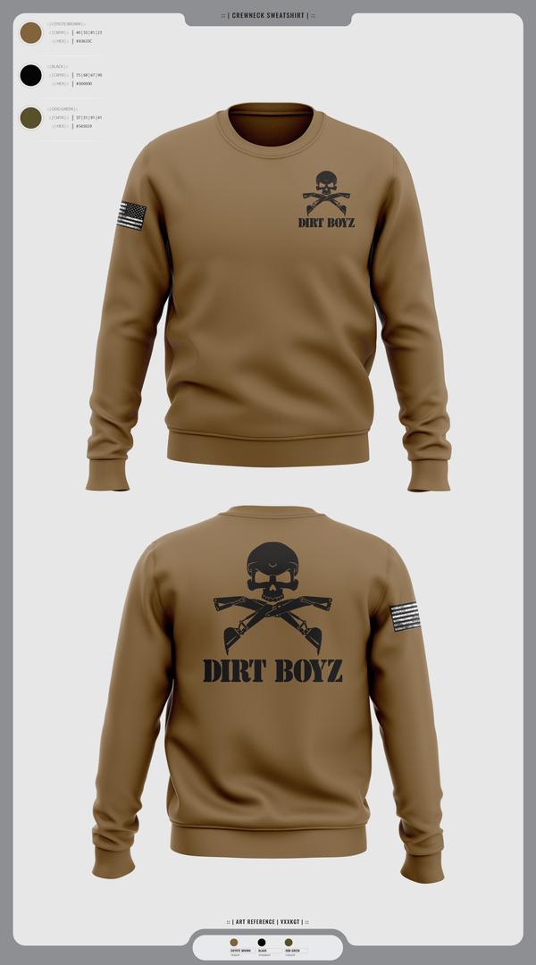 Crew Neck Sweatshirt, Dirt boyz, Air Force, Teamtime, Team time, sublimation, custom sports apparel, team uniforms, spirit wear, spiritwear, sports uniforms, custom shirts, team store, custom team store, fundraiser sports, apparel fundraiser